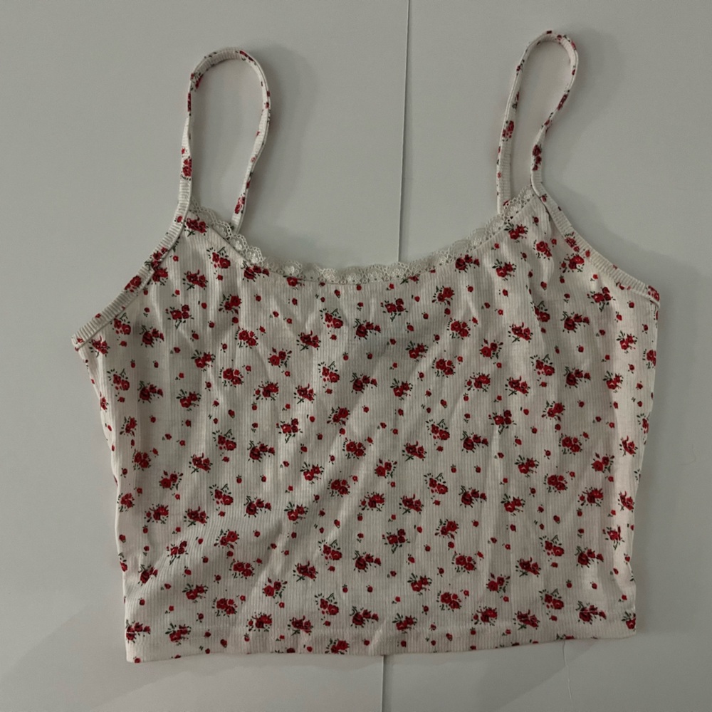 Cute Floral Cropped Tank